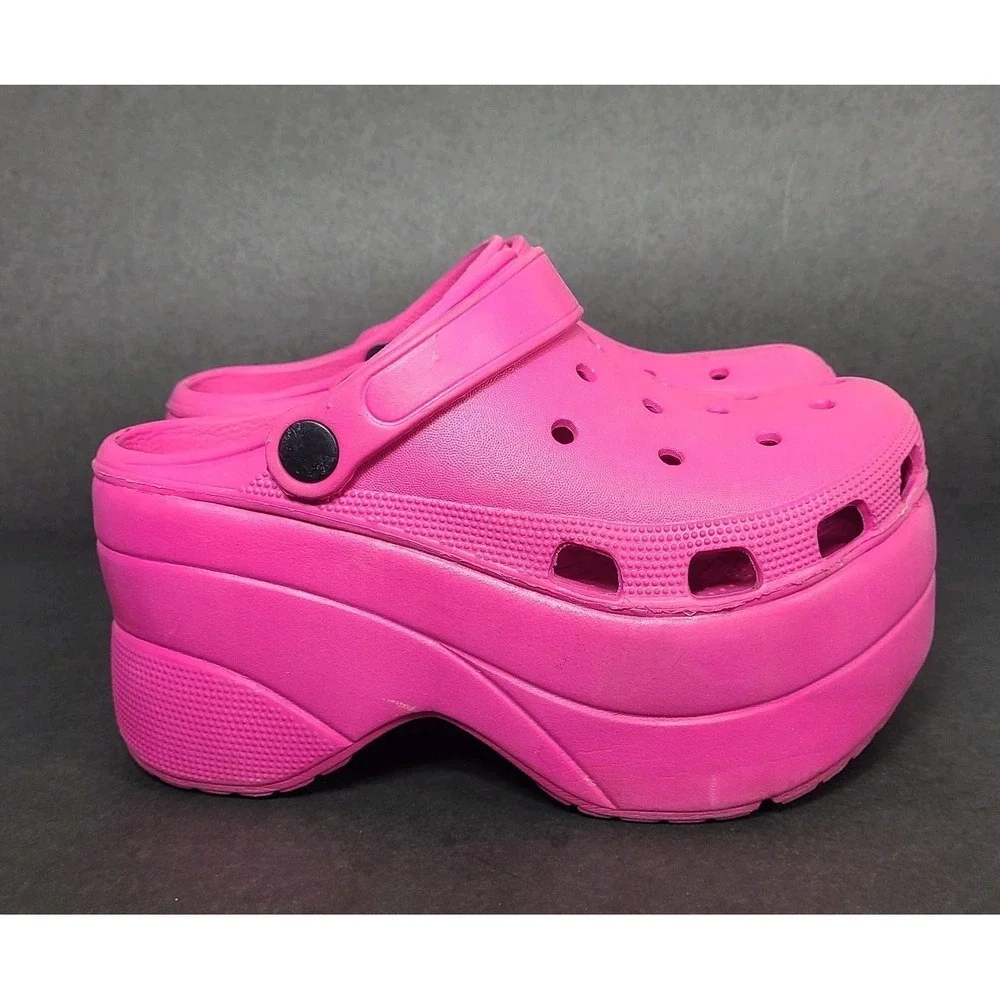 Platform Clogs Womens Size 6 Pink EVA Chunky Foam Slides Y2K Barbiecore